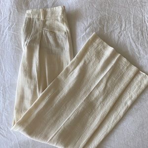 Zara linen cotton blend wide leg pant